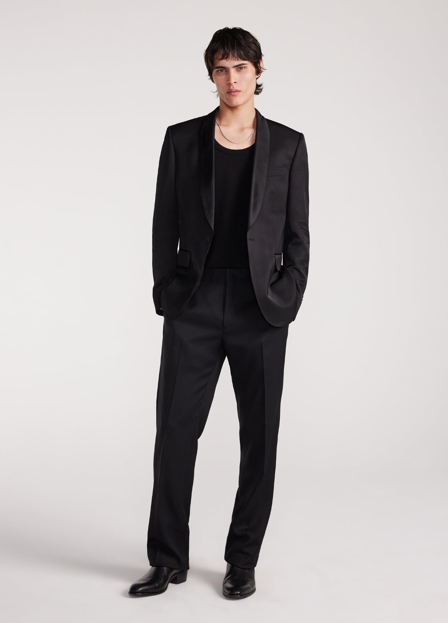 Shawl Collar Tuxedo Jacket Black