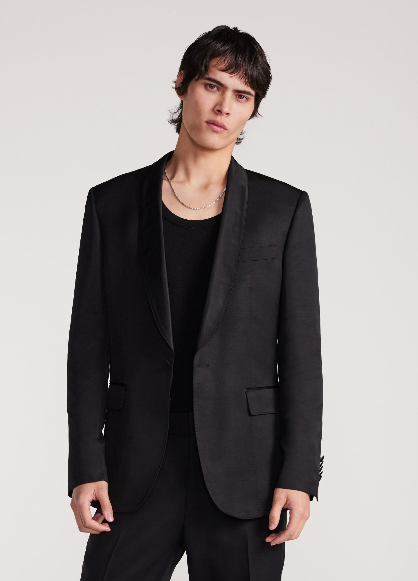 Shawl Collar Tuxedo Jacket Black