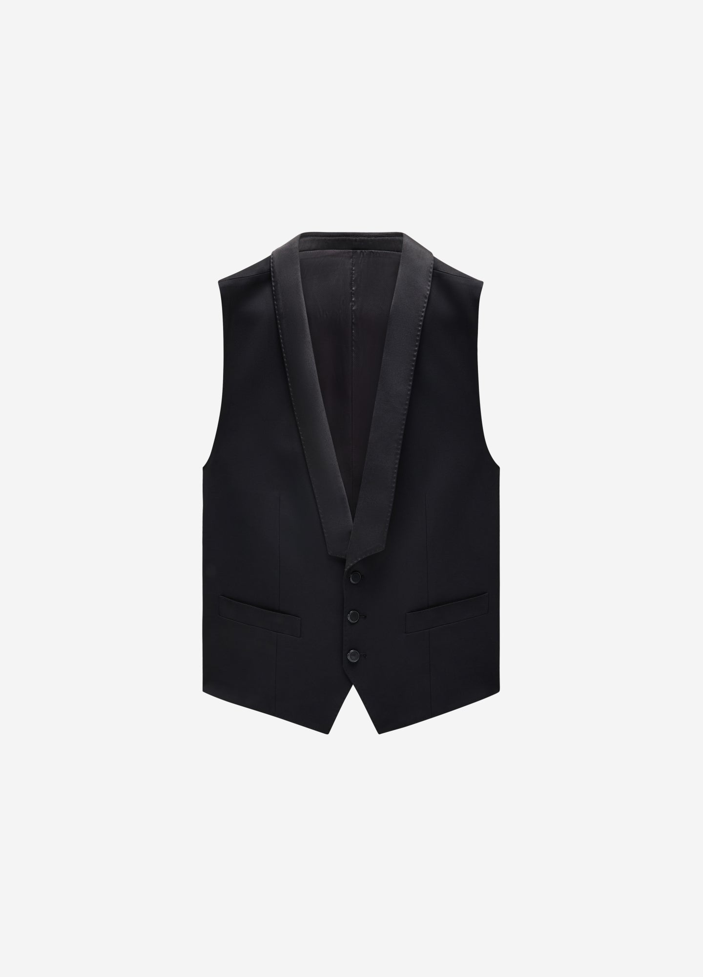 Satin Lapel Waistcoat Black