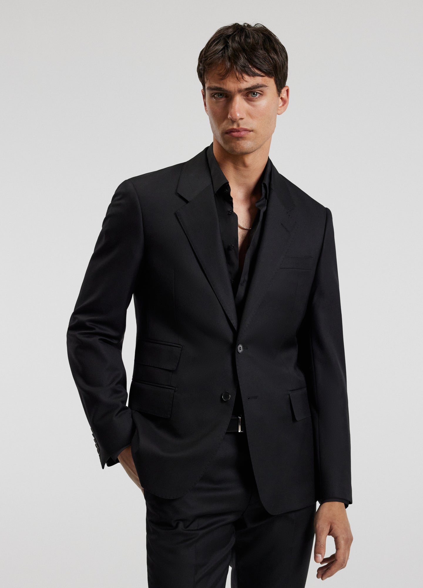 Wool Suit Jacket Black
