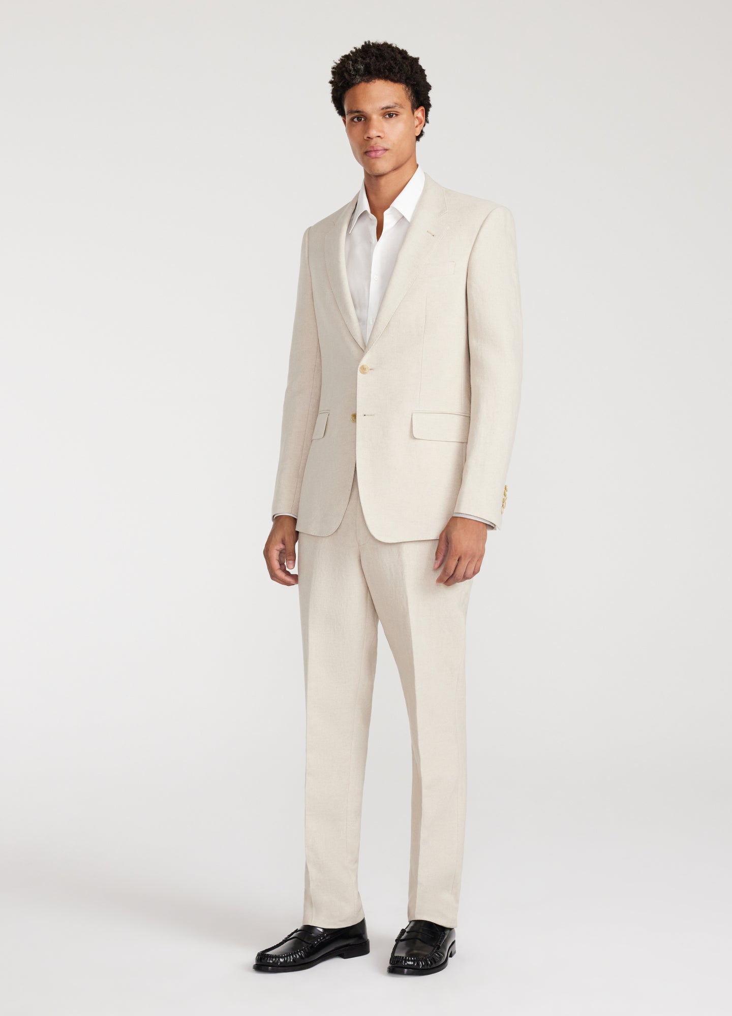 Linen Cotton Twill Suit Jacket Natural