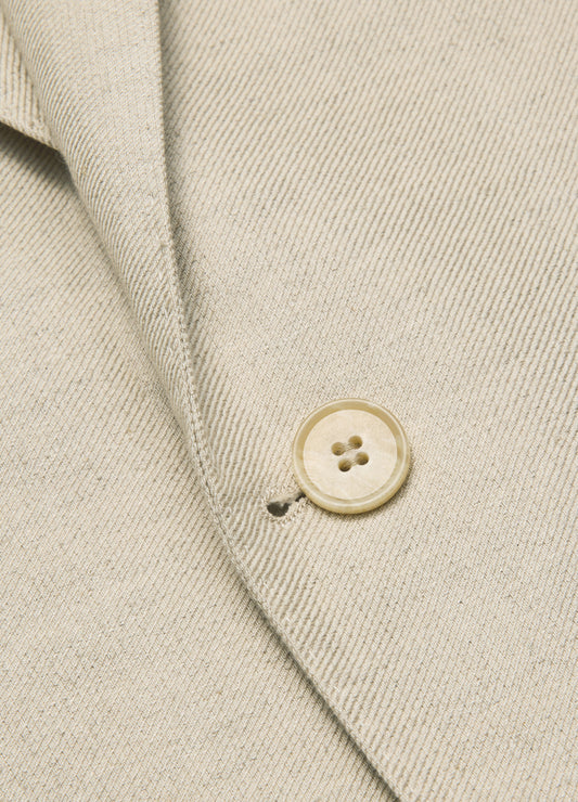 Linen Cotton Twill Suit Jacket Natural