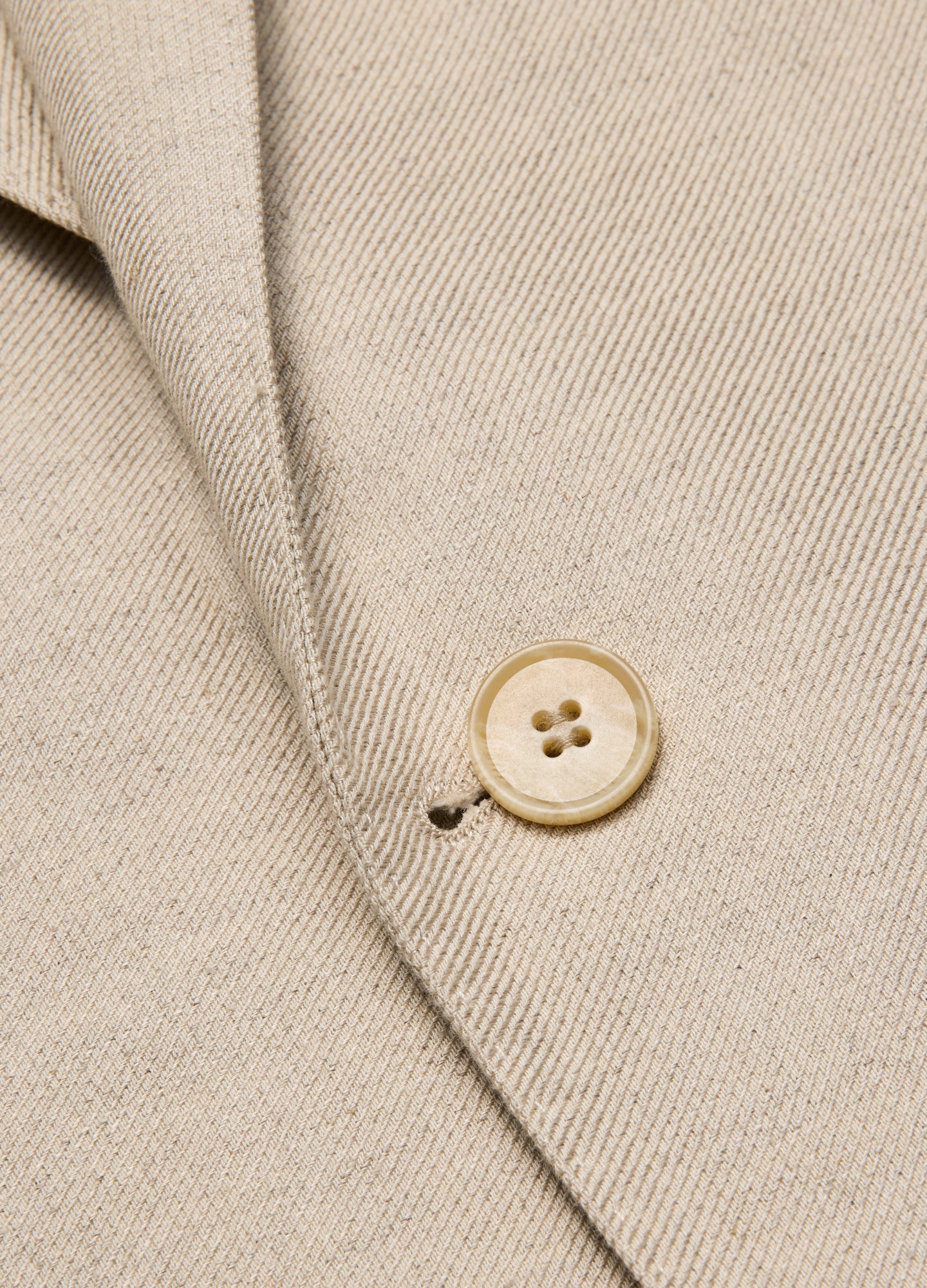 Linen Cotton Twill Suit Jacket Natural
