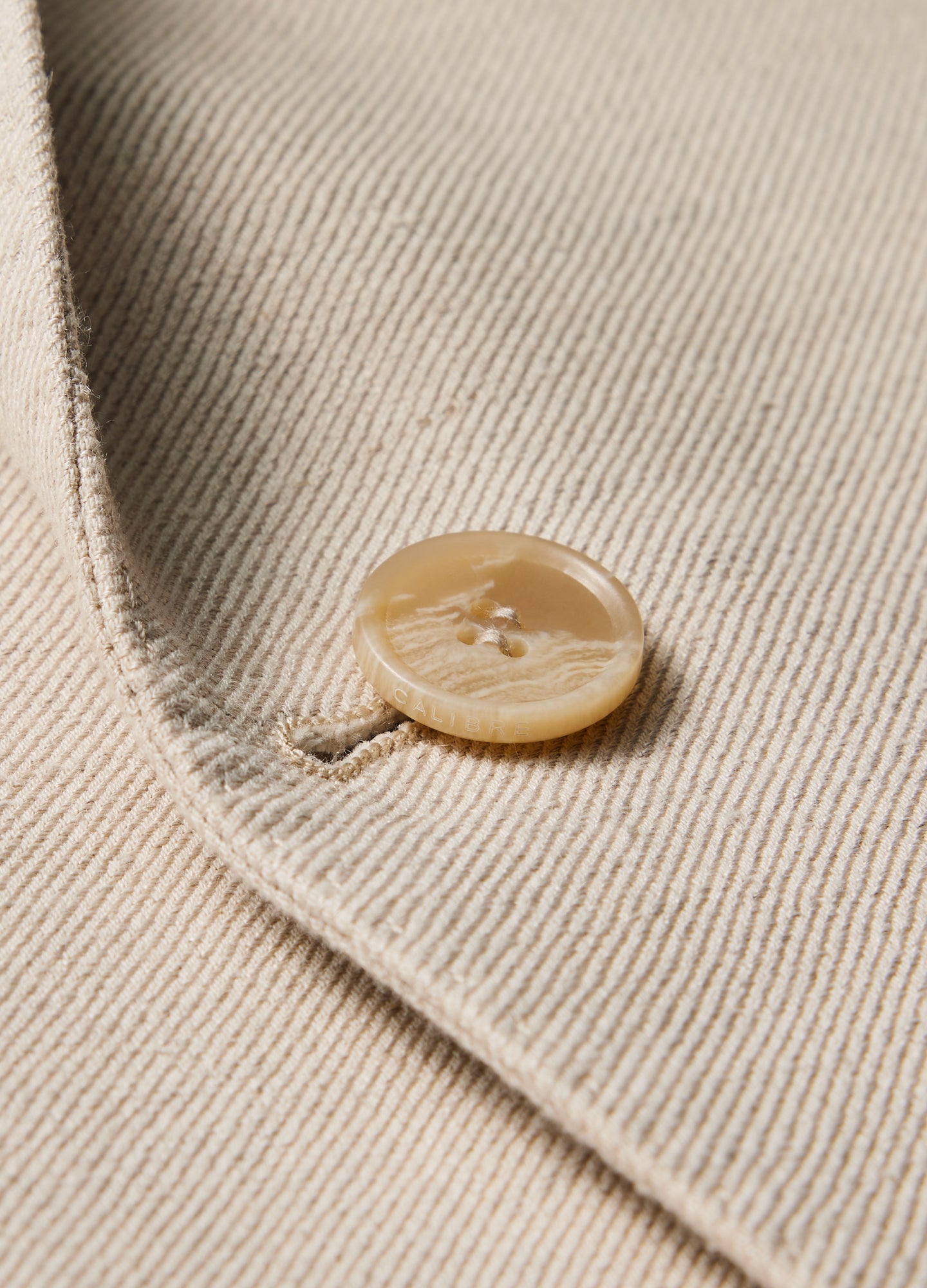 Linen Cotton Twill Suit Jacket Natural