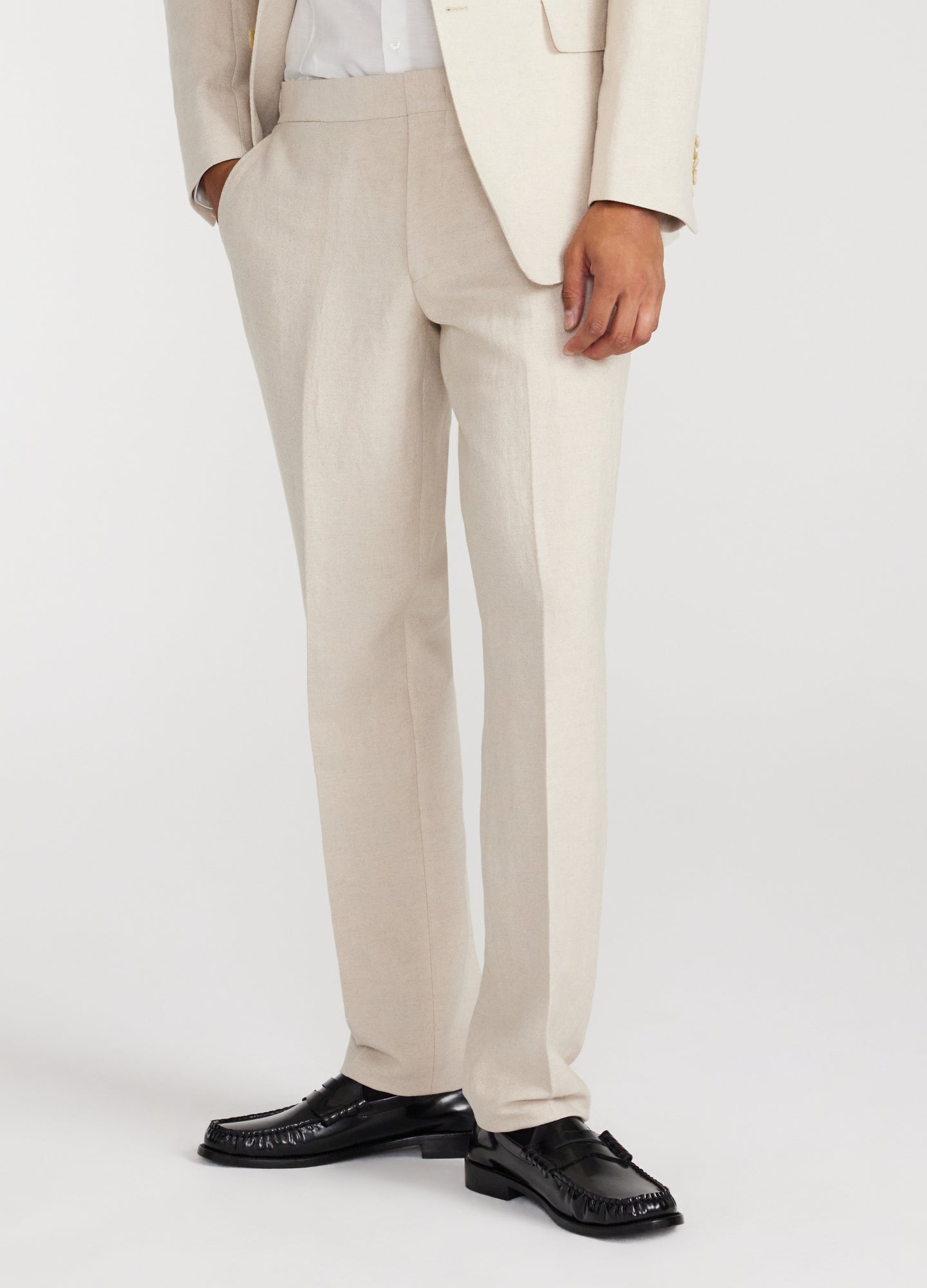 Linen Cotton Twill Suit Pants Natural