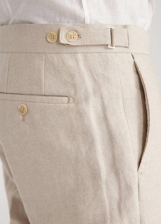 Linen Cotton Twill Suit Pants Natural