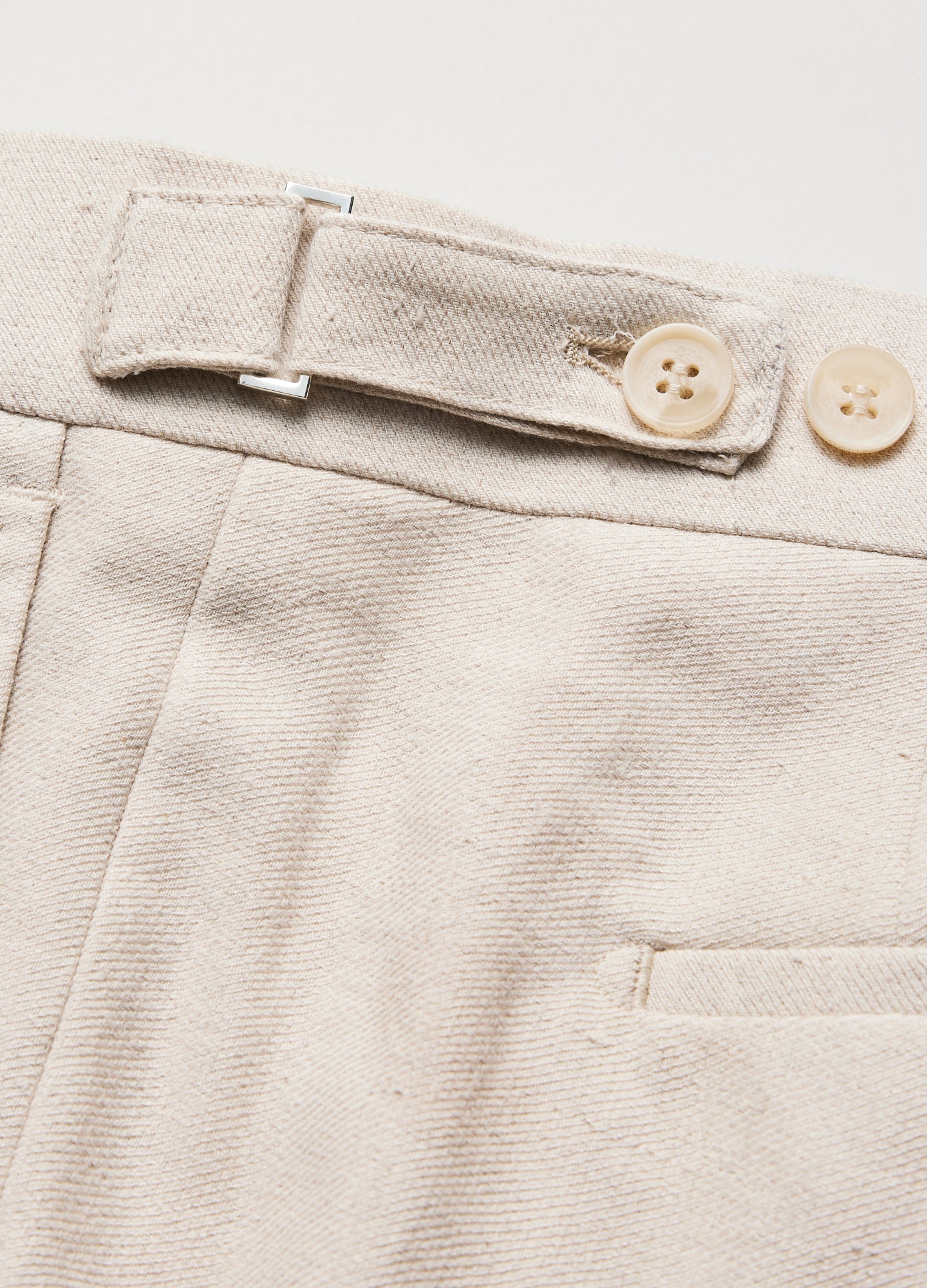 Linen Cotton Twill Suit Pants Natural