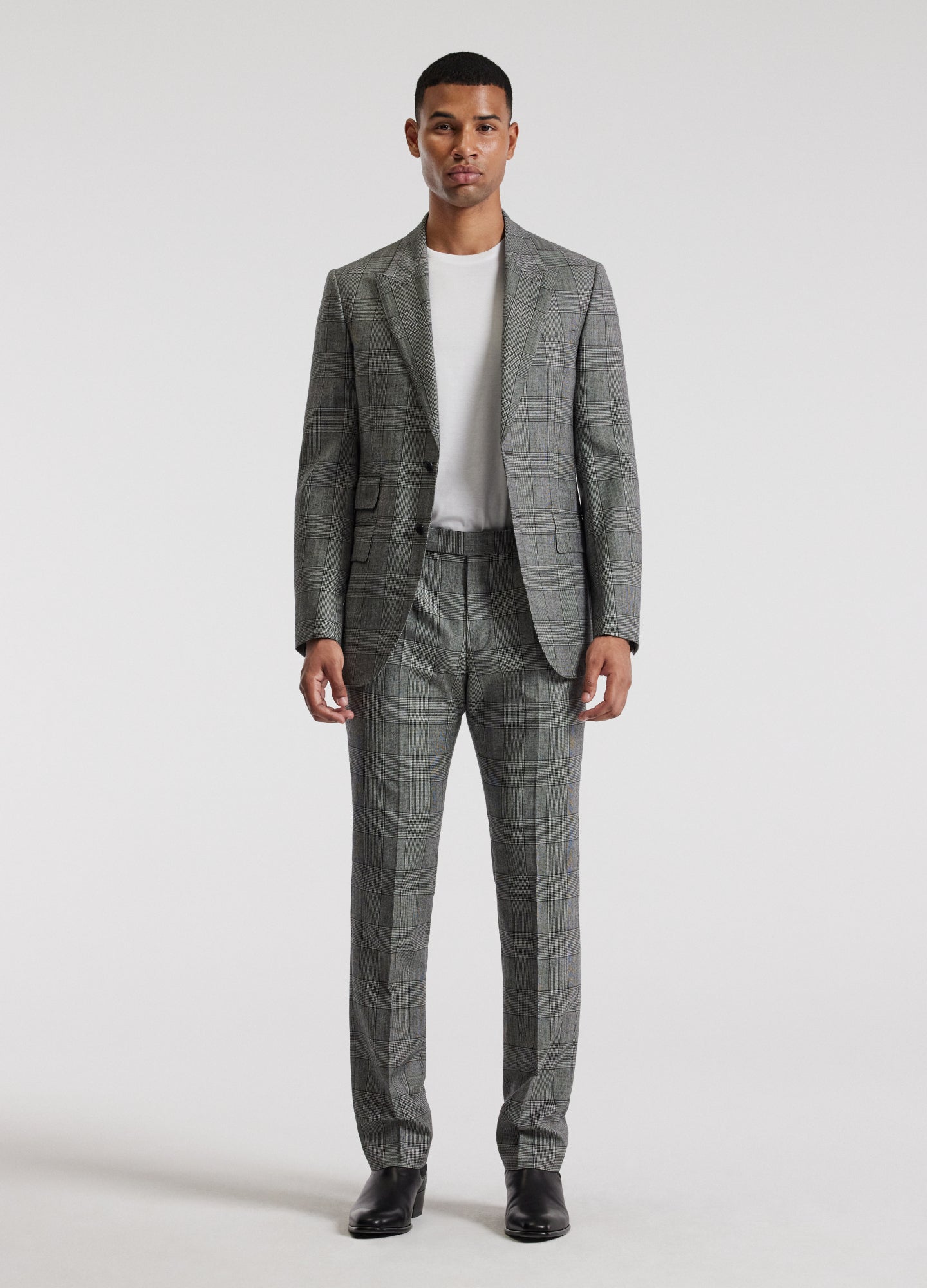 Glen Check Suit Jacket Grey