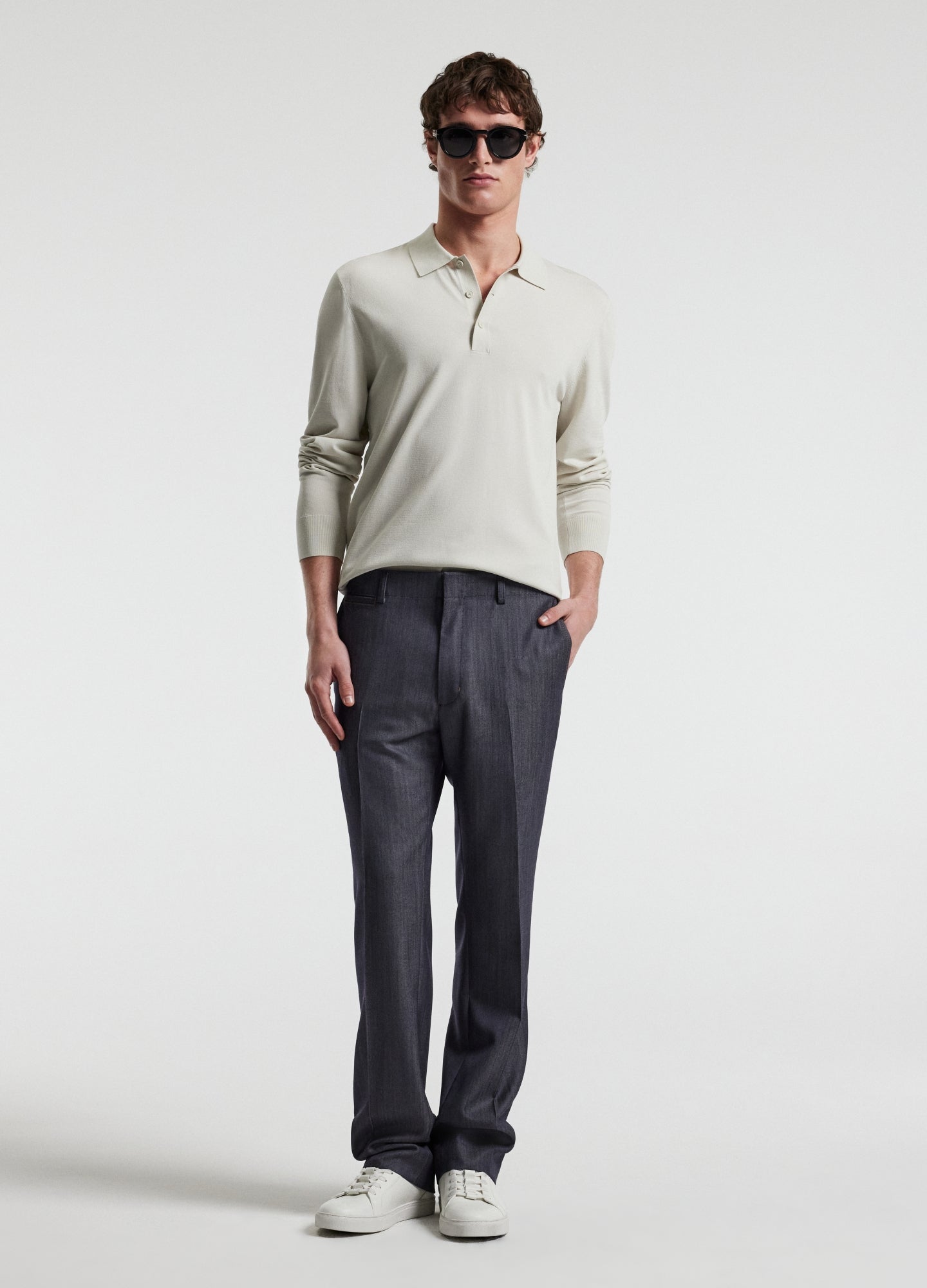 Wool Denim Suit Pants Navy