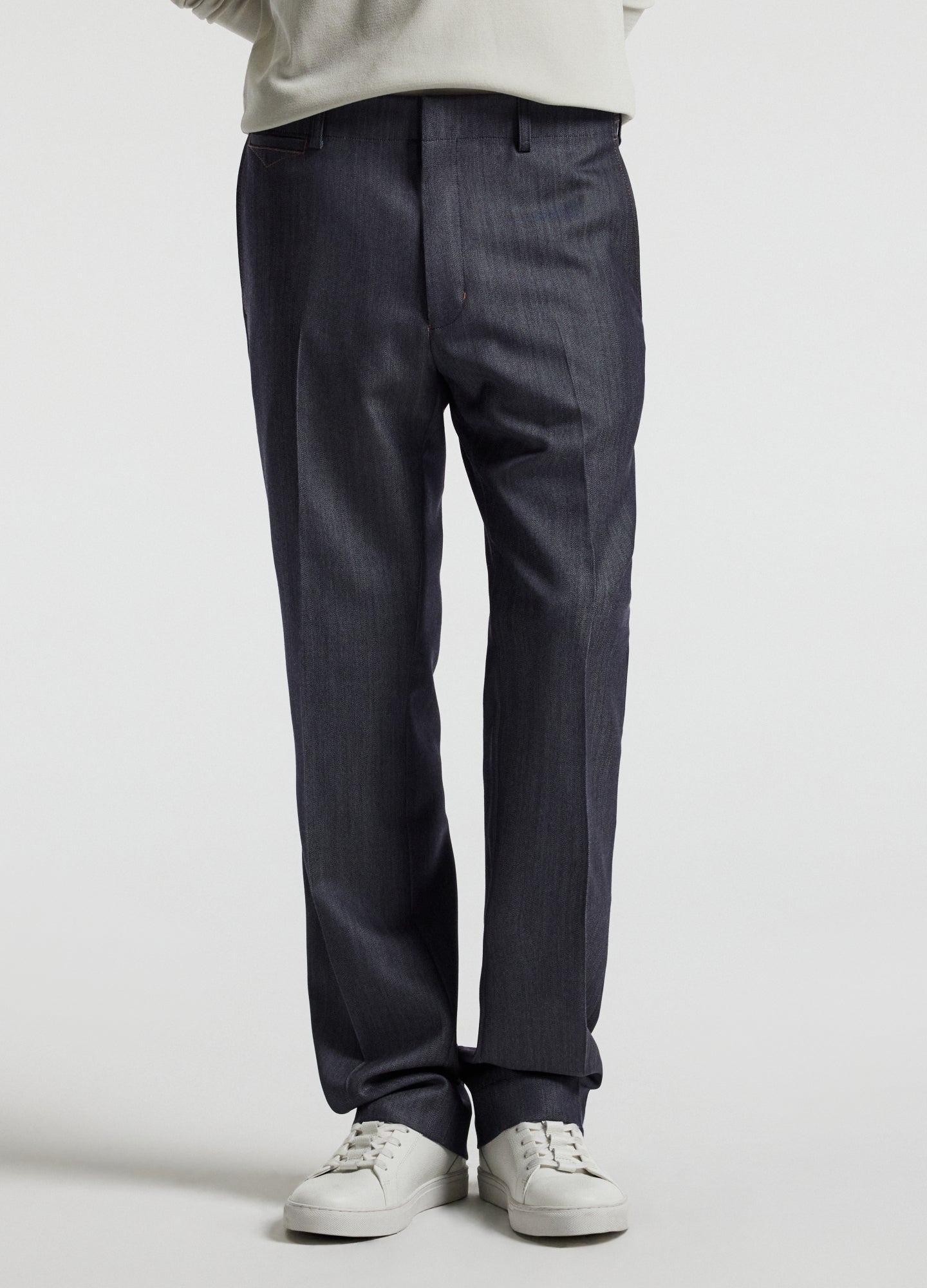 Wool Denim Suit Pants Navy
