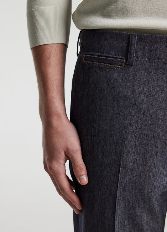 Wool Denim Suit Pants Navy