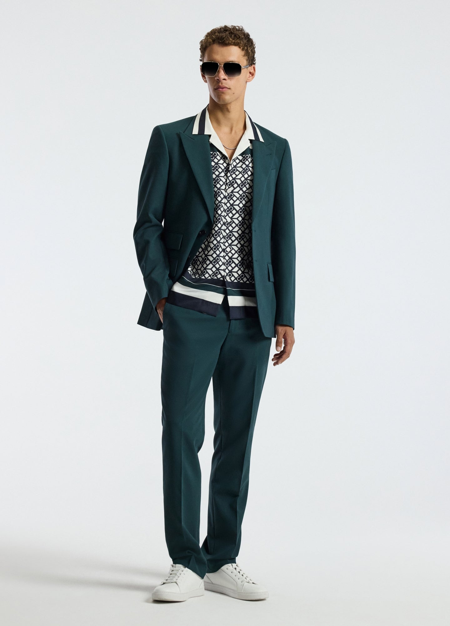 Double Crepe Suit Jacket Hunter Green
