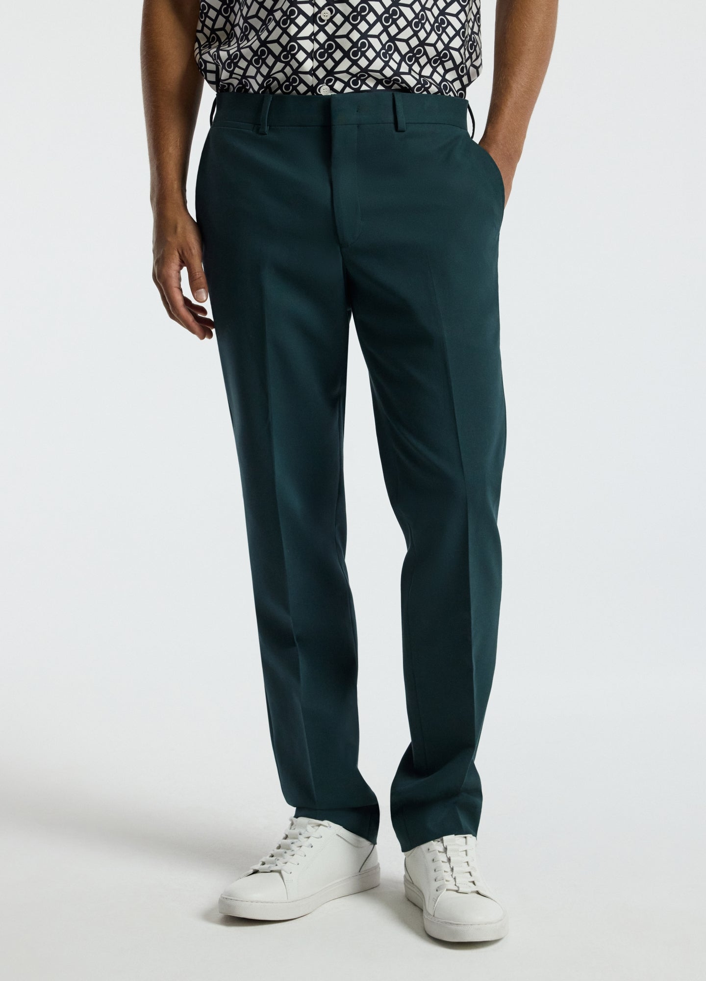 Double Crepe Suit Pants Hunter Green