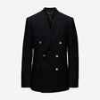 Wool Double-Breasted Blazer Black