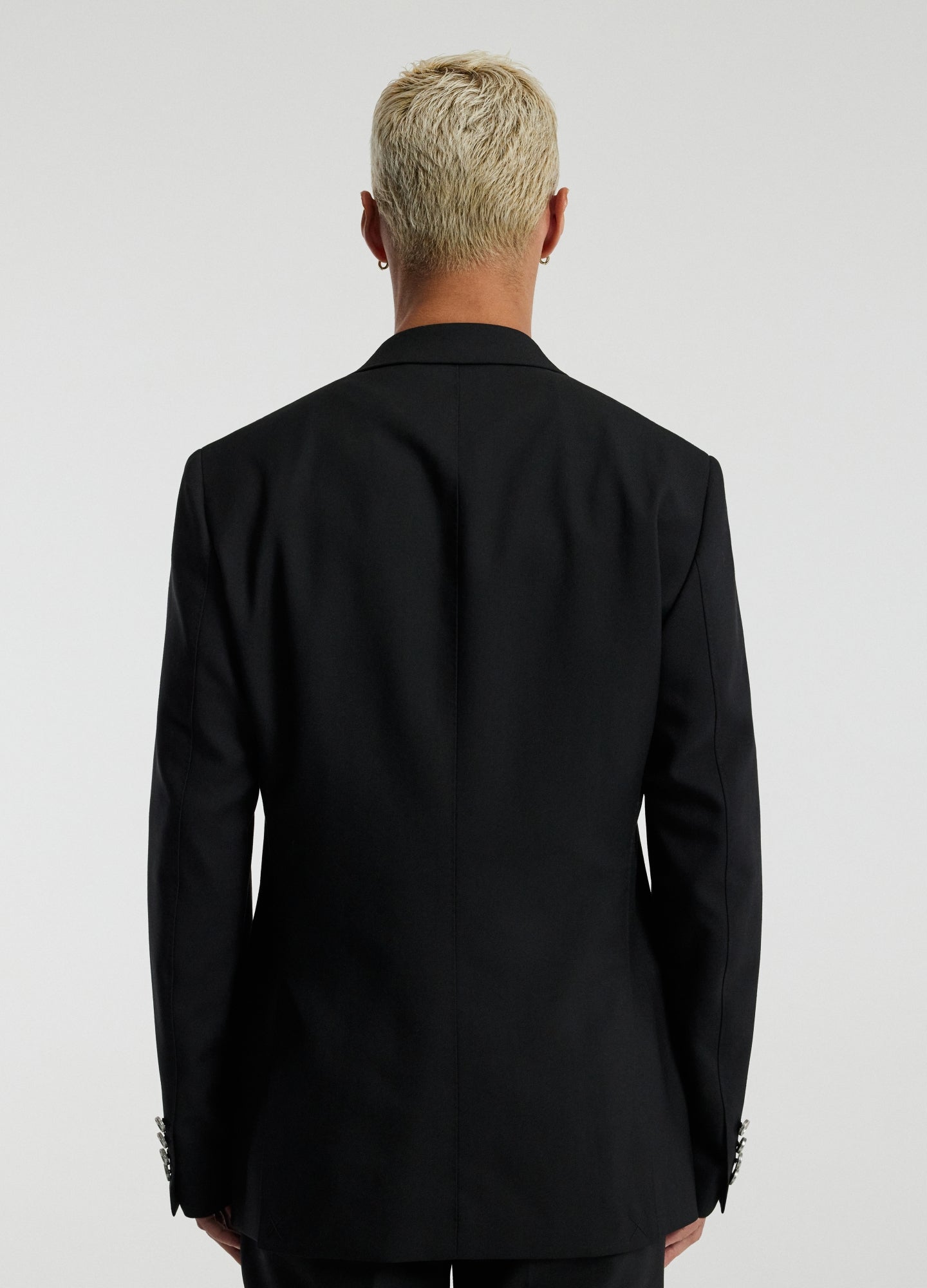 Wool Double-Breasted Blazer Black