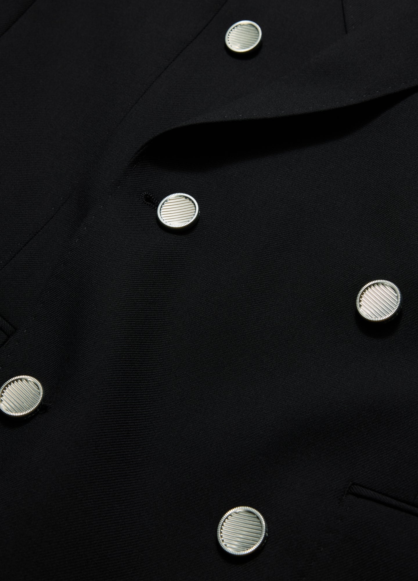 Wool Double-Breasted Blazer Black