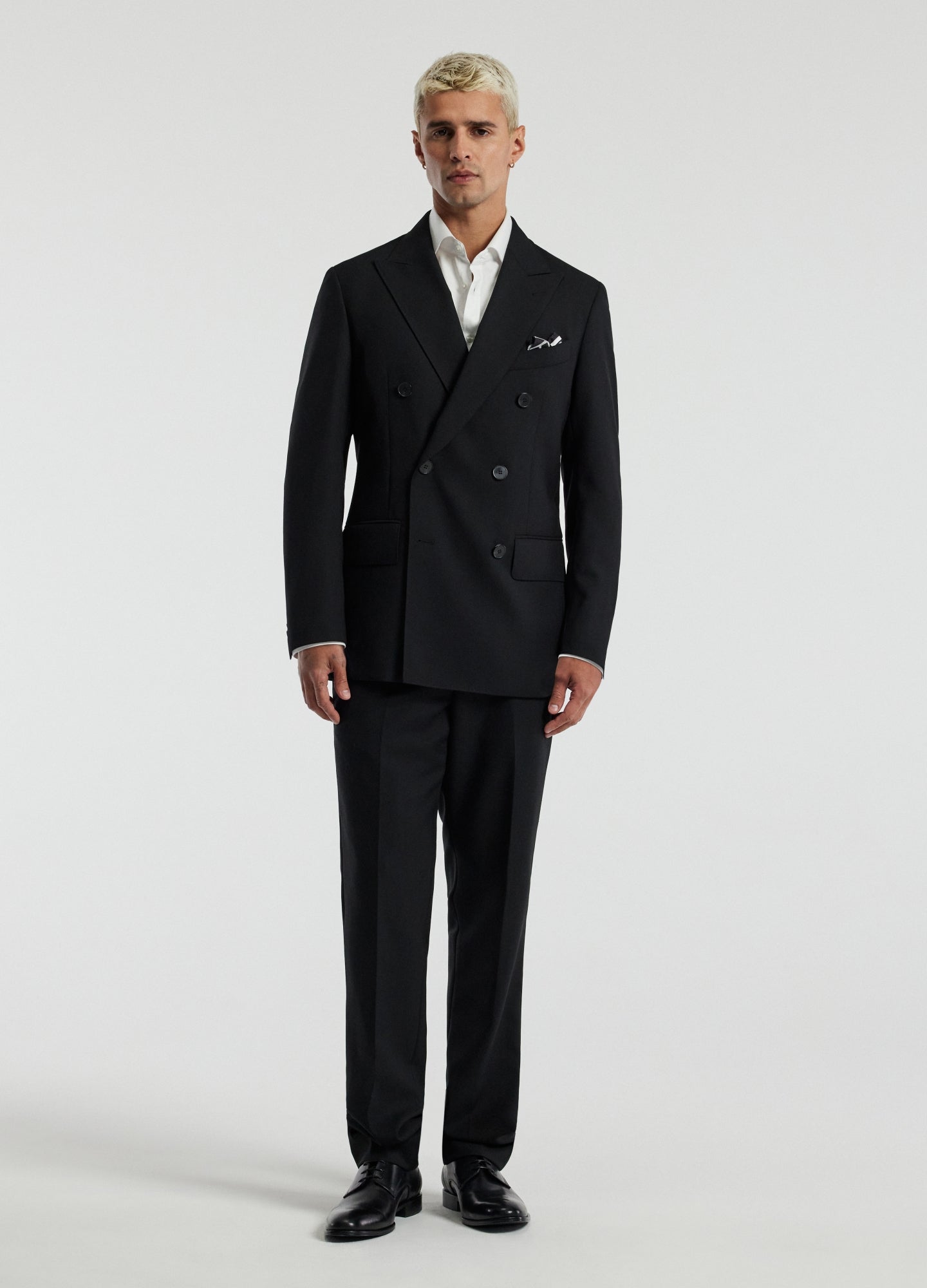 Wool Double-Breasted Blazer Black