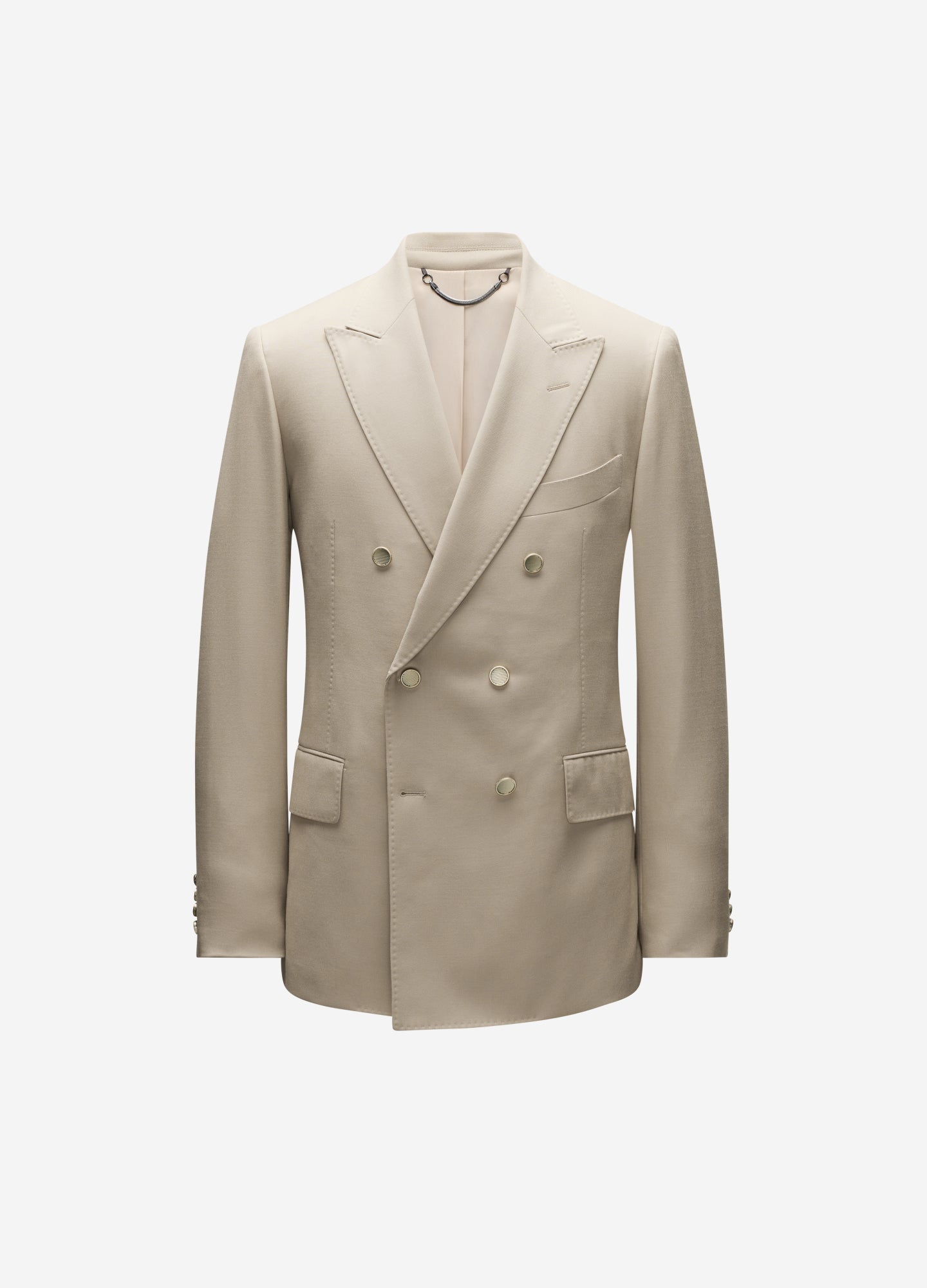 Wool Double-Breasted Blazer Sand