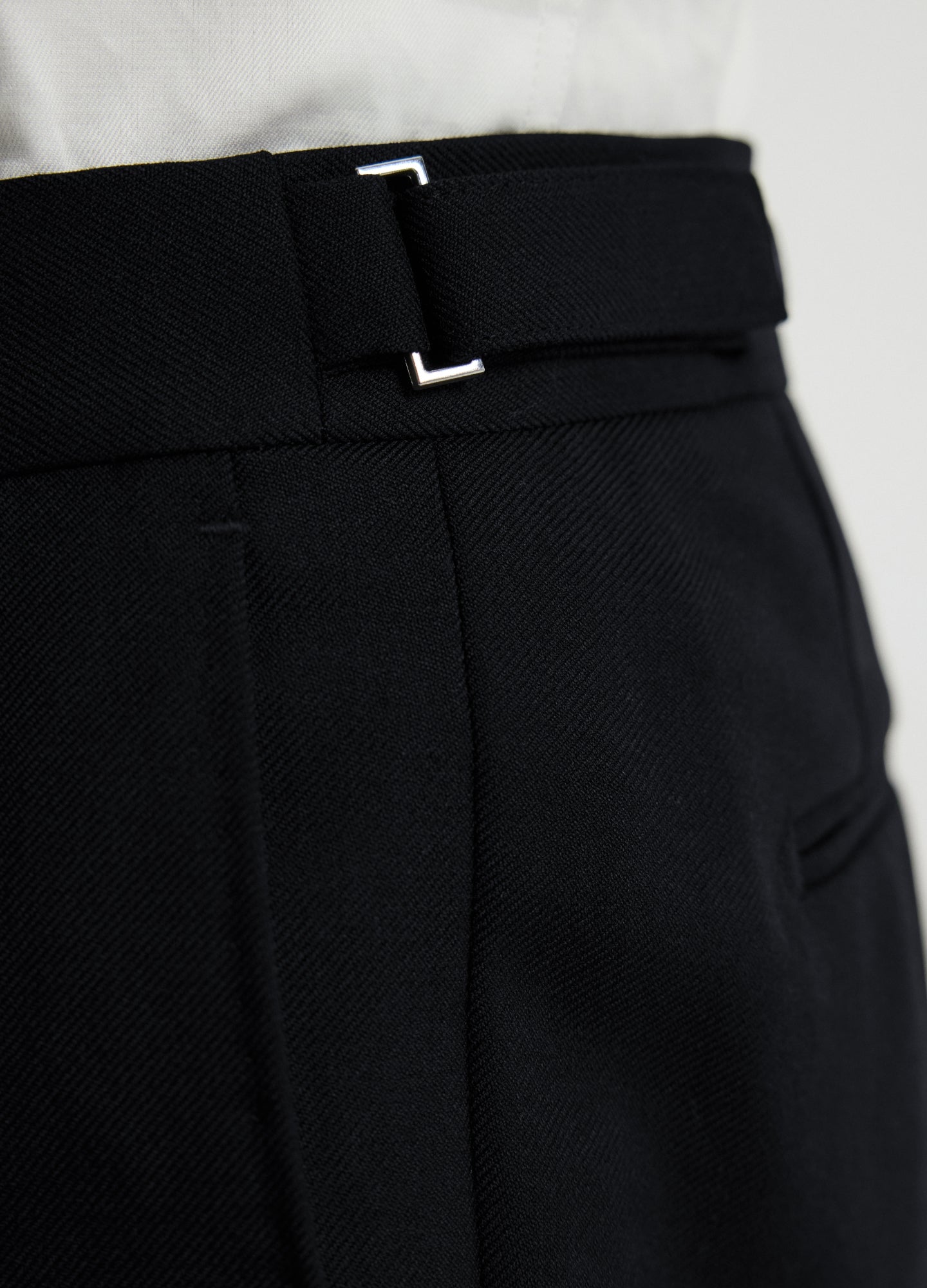 Tab Detail Wool Pants Black