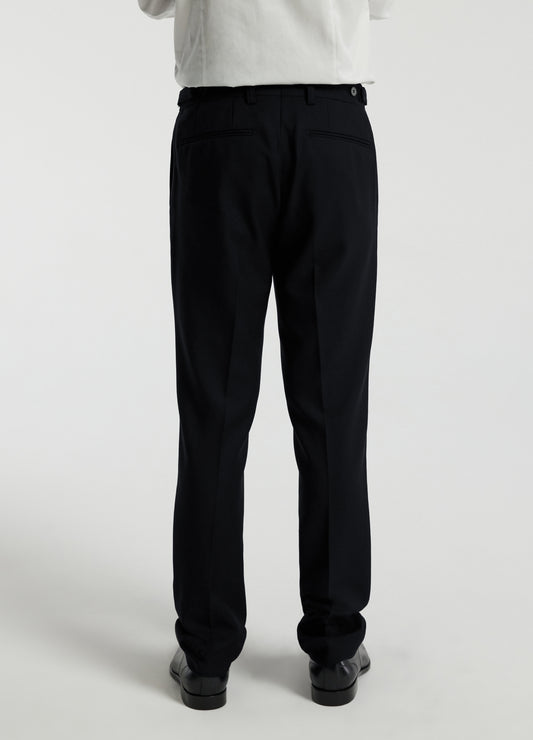 Tab Detail Wool Pants Black