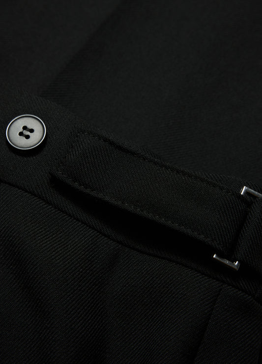 Tab Detail Wool Pants Black