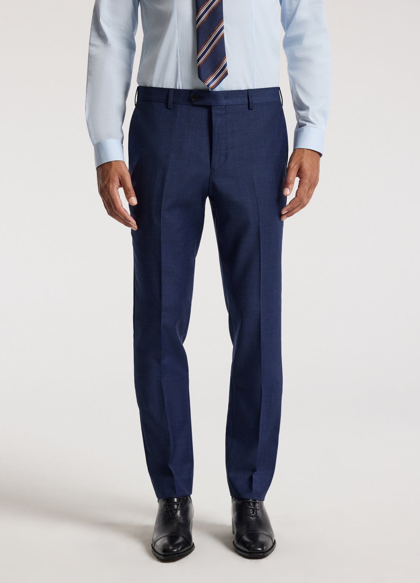 Micro Check Wool Suit Pants Royal Blue