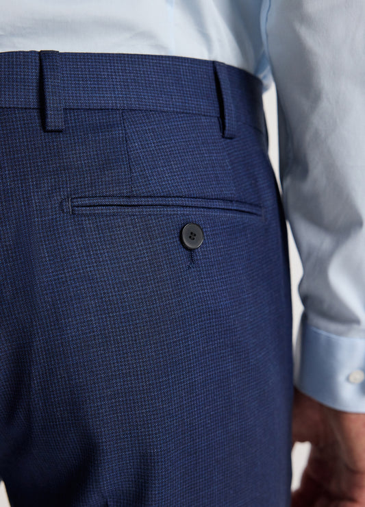 Micro Check Wool Suit Pants Royal Blue