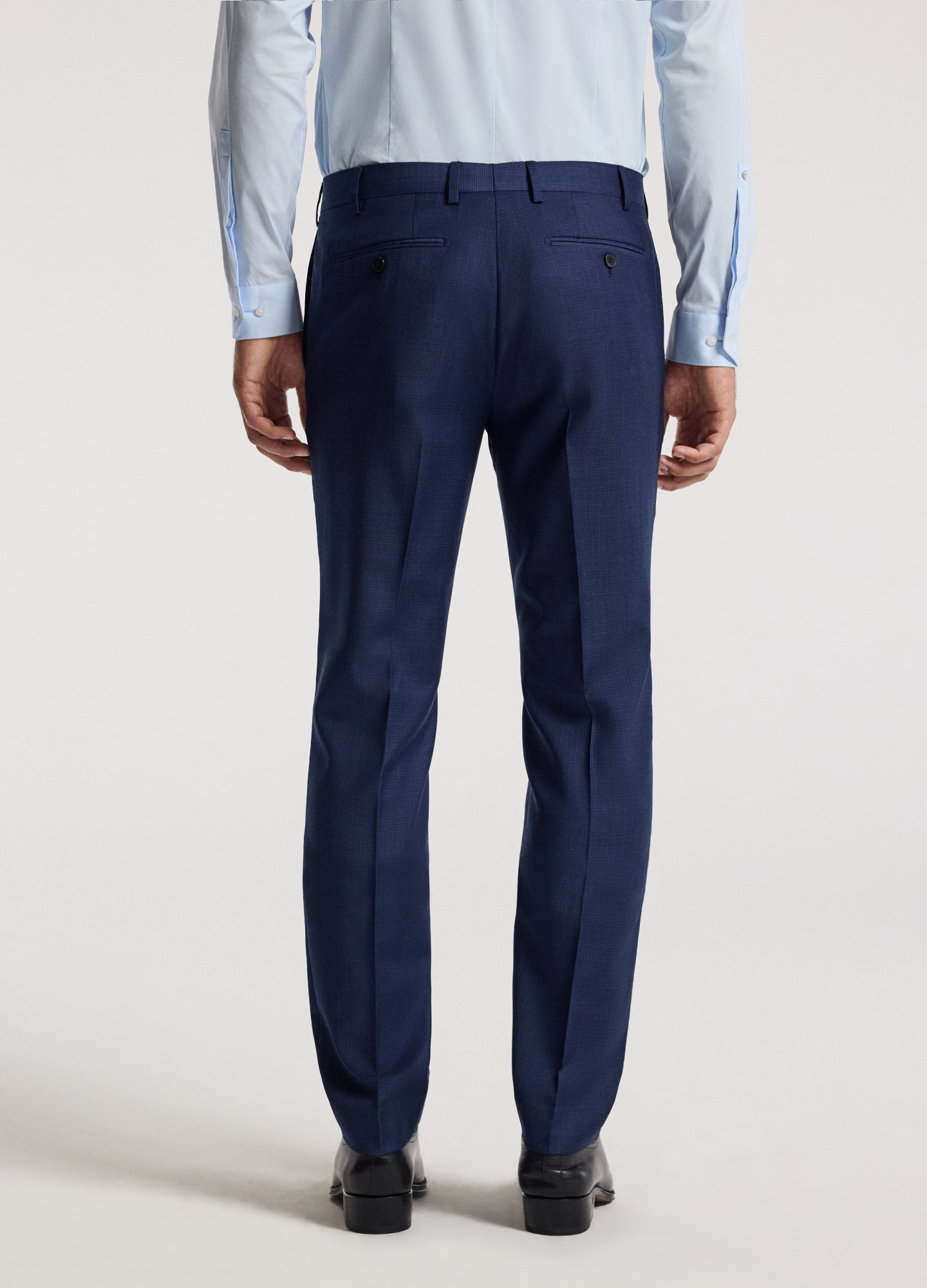 Micro Check Wool Suit Pants Royal Blue