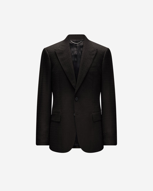 Jacquard Wool Suit Jacket Chocolate