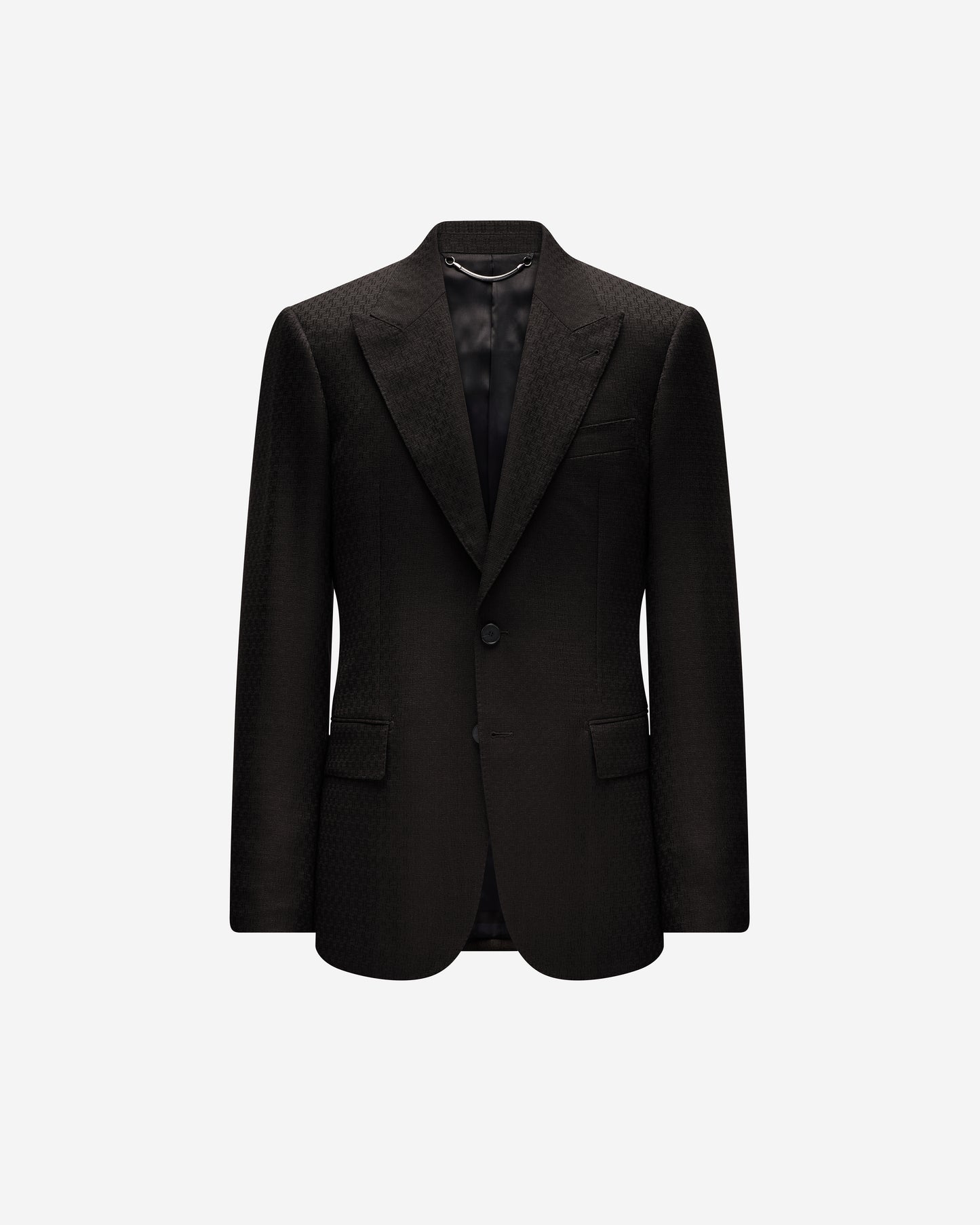 Jacquard Wool Suit Jacket Chocolate