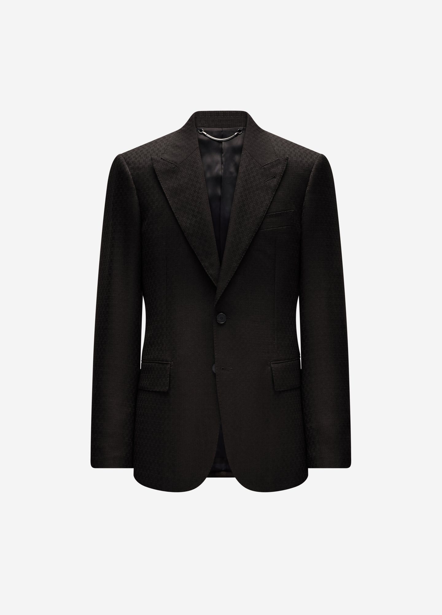 Jacquard Wool Suit Jacket Chocolate