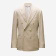 Linen Wool Double-Breasted Suit Jacket Natural