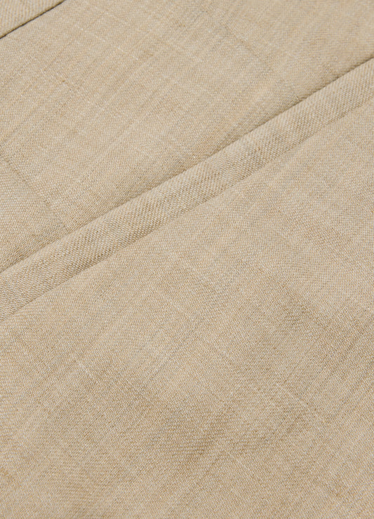 Slim Linen Wool Suit Pants Natural
