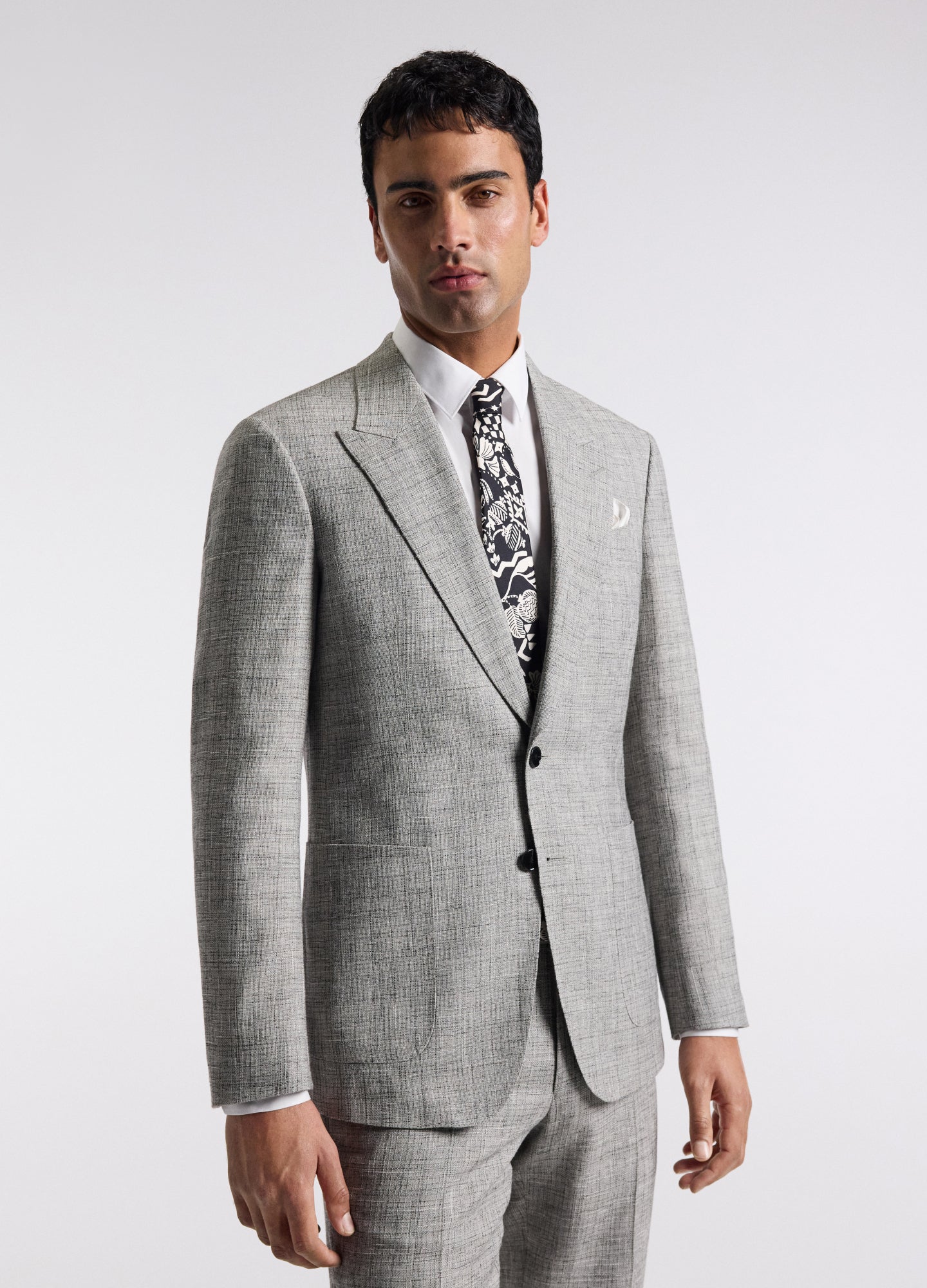 Crossweave Suit Jacket Silver