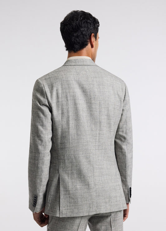 Crossweave Suit Jacket Silver