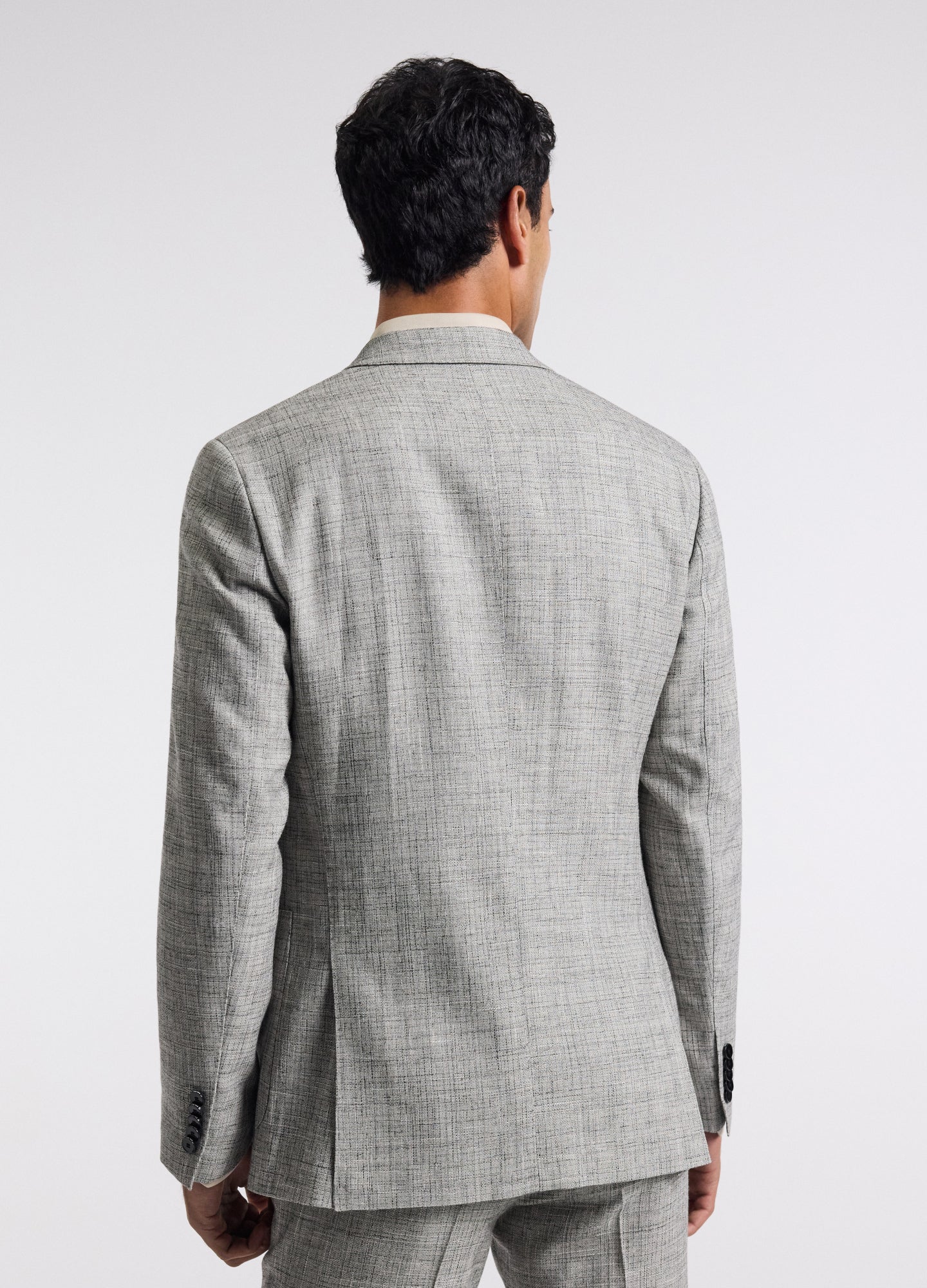 Crossweave Suit Jacket Silver