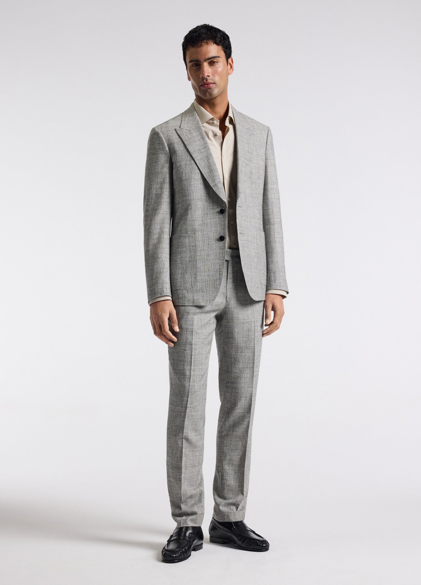 Crossweave Suit Jacket Silver