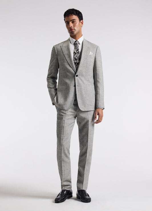 Crossweave Suit Pants Silver