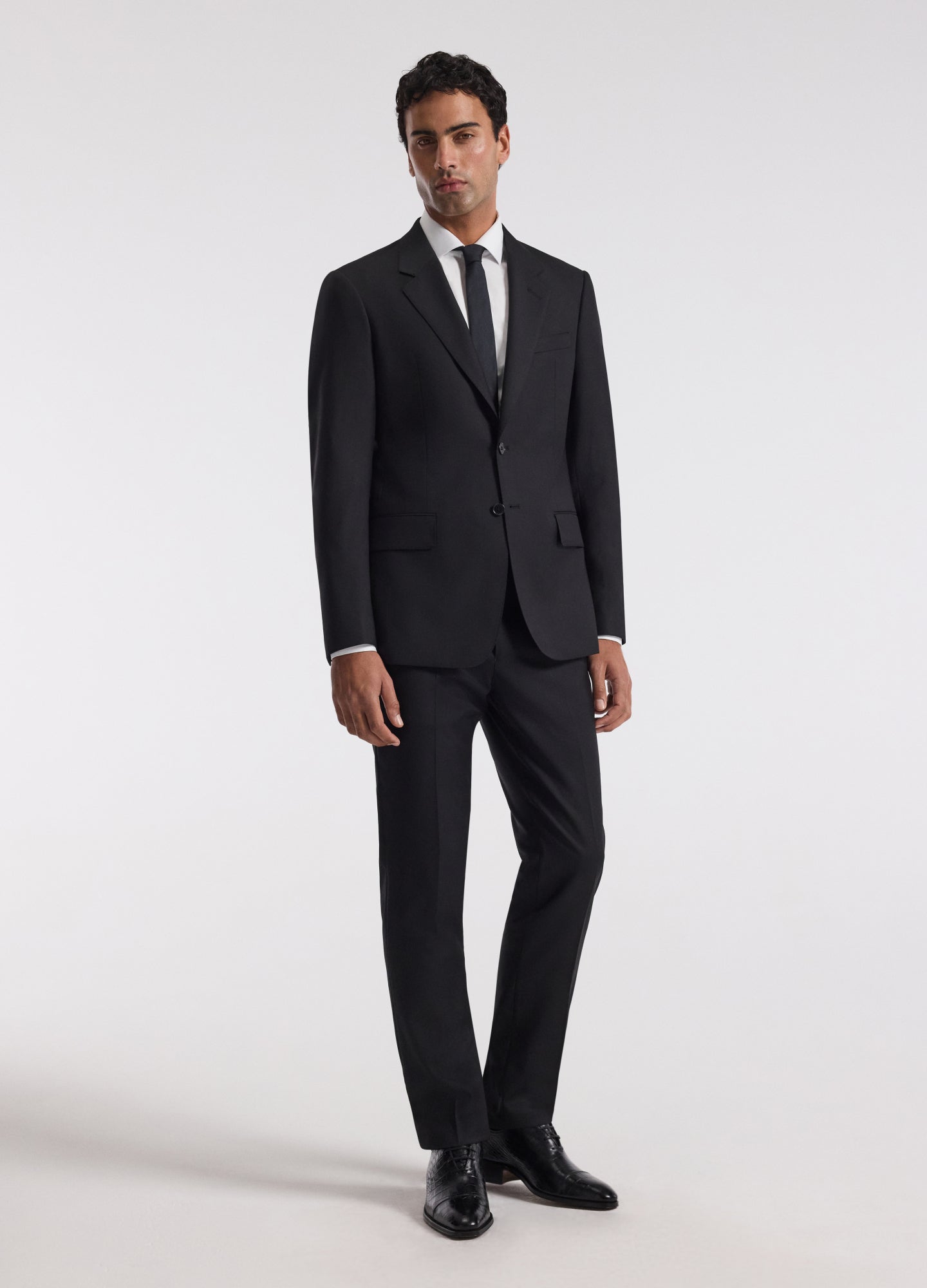 Wool Twill Suit Jacket Black