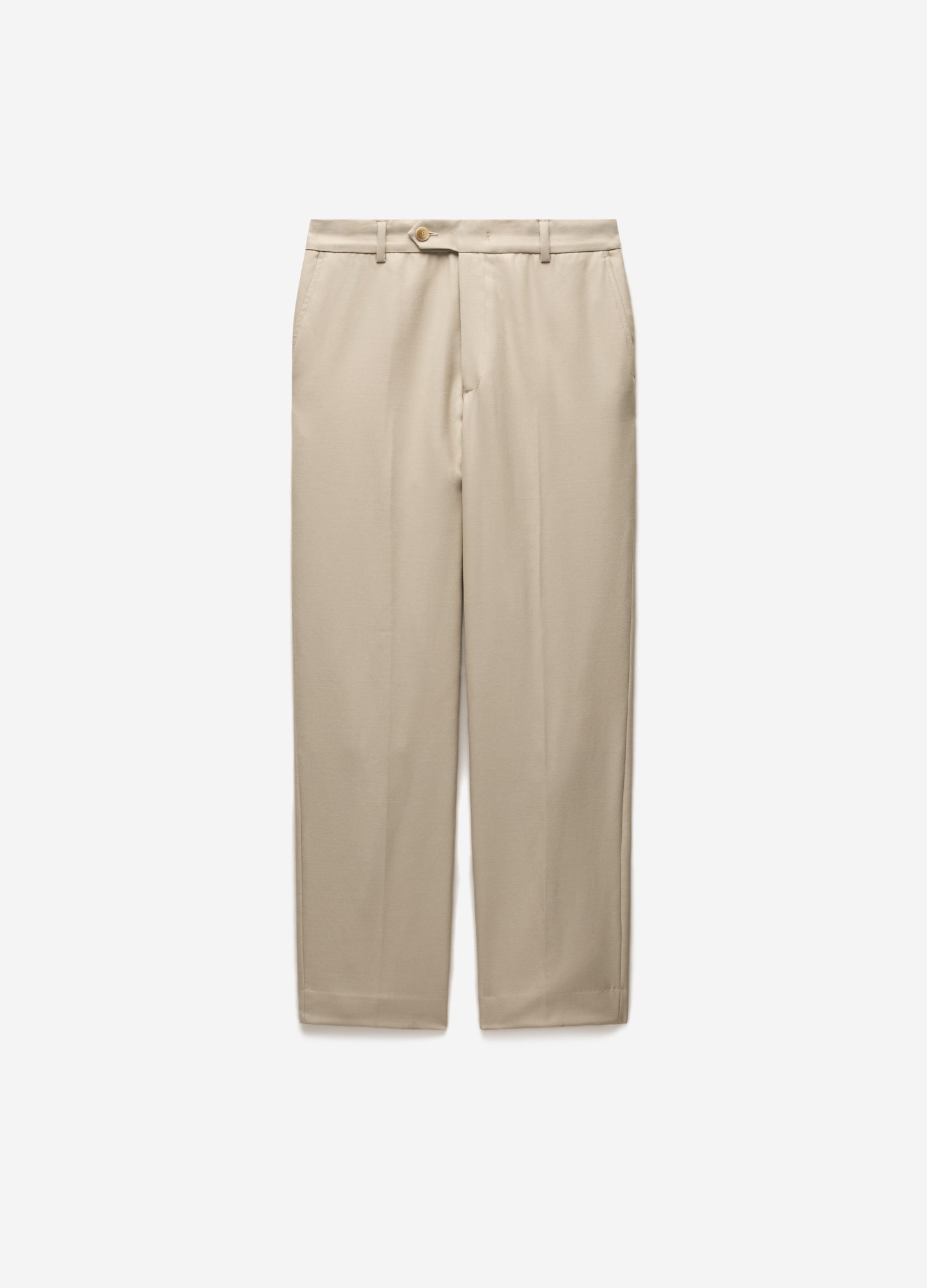 Straight Leg Wool Pants Sand