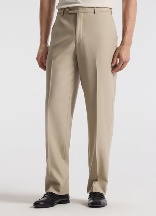 Straight Leg Wool Pants Sand