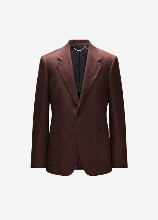 Twill Linen Blend Suit Jacket Bourbon