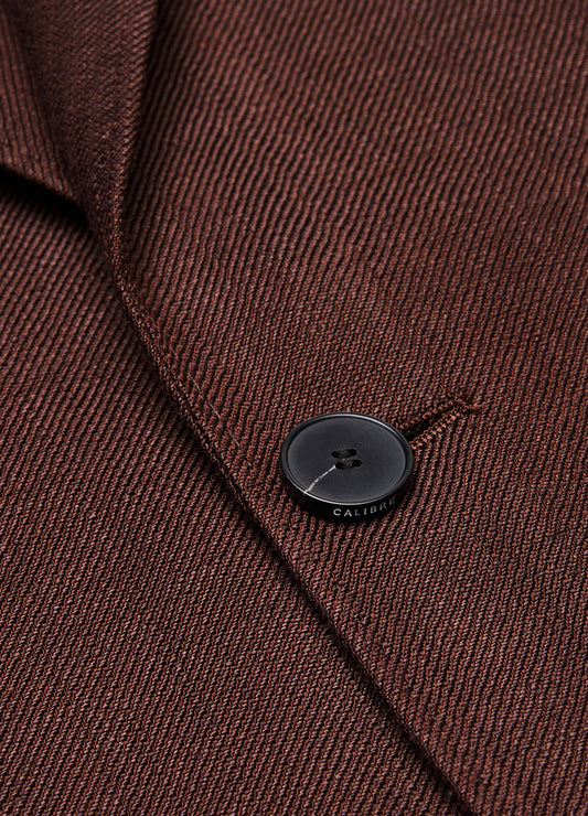 Twill Linen Blend Suit Jacket Bourbon