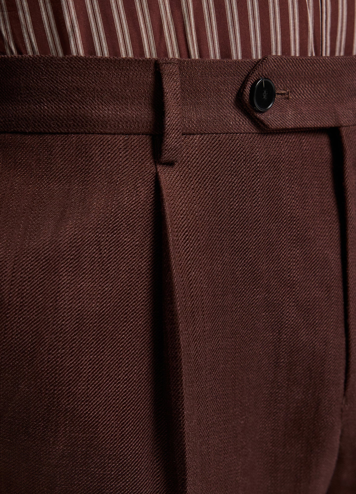 Twill Linen Blend Suit Pants Bourbon