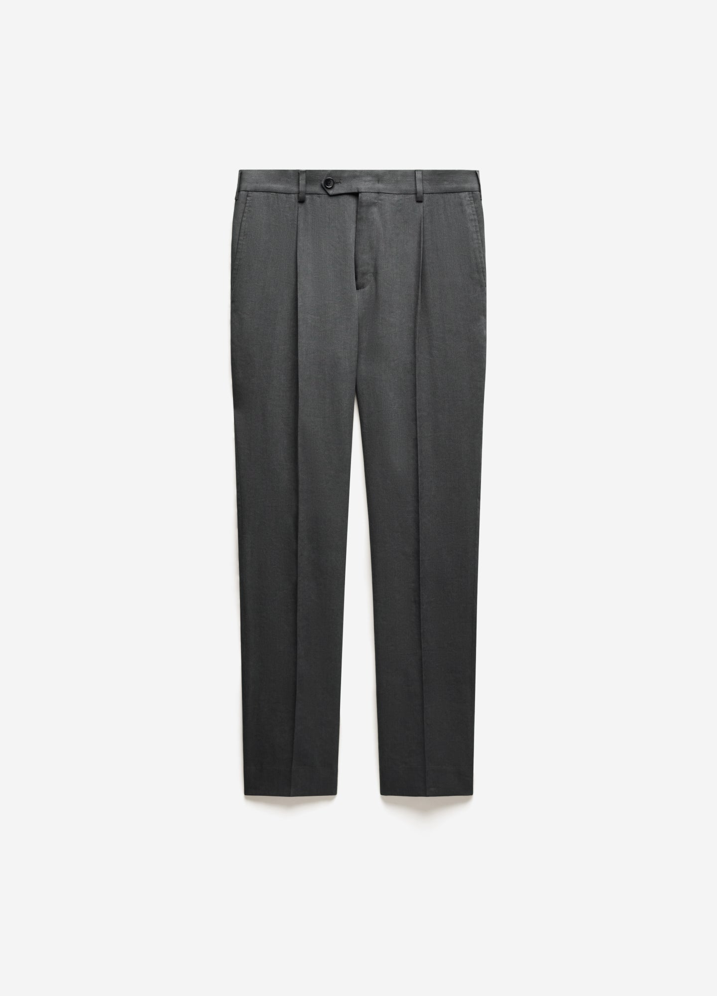 Stretch Linen Blend Suit Pants Moss