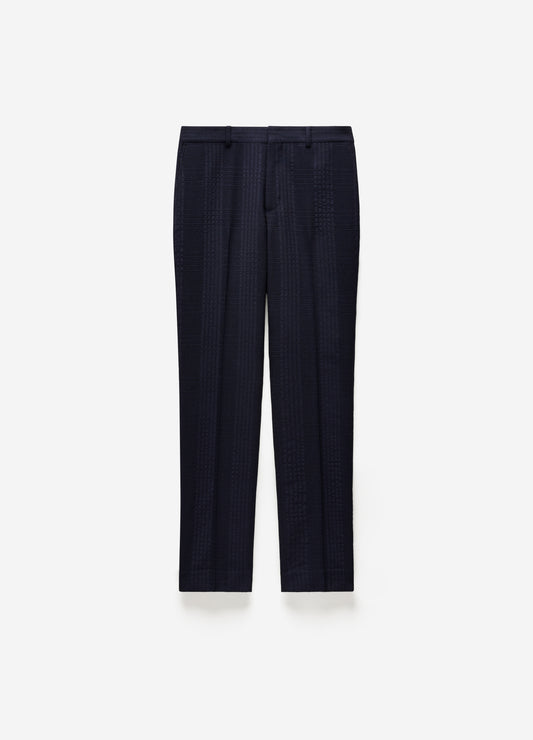 Tailored Shadow Check Suit Pants Navy