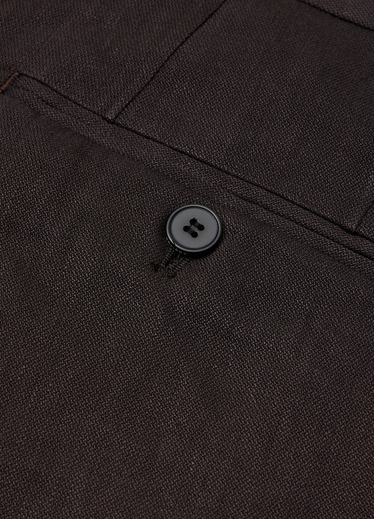 Straight Leg Linen Blend Suit Pants Chocolate