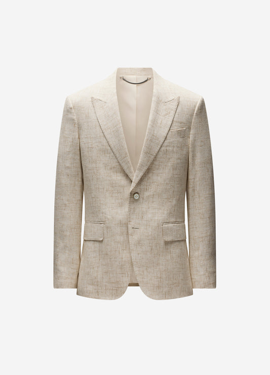 Tailored Crosshatch Suit Jacket Cream