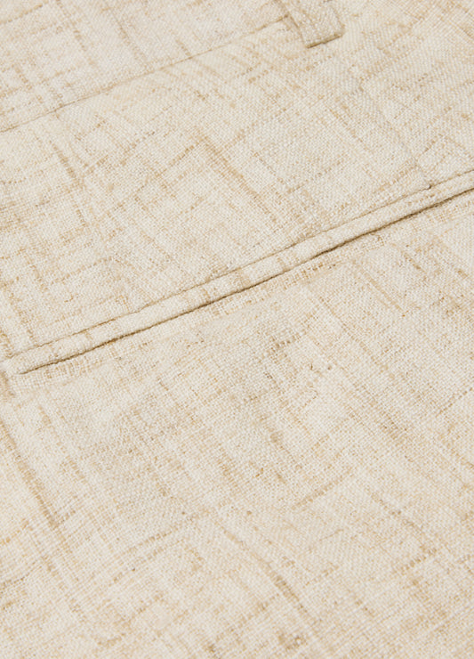 Tailored Crosshatch Suit Pants Cream