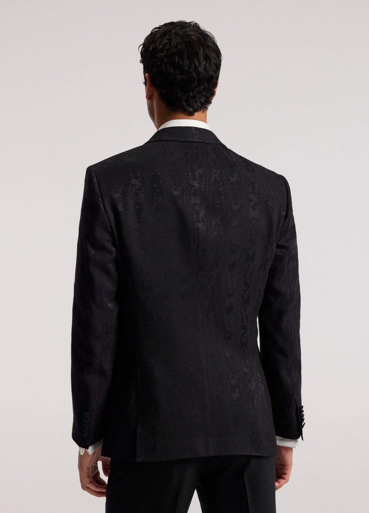 Jacquard Shawl Collar Tuxedo Jacket Black